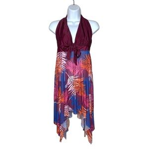 Women’s Flowy Halter Swim Cover Dress One Piece XL